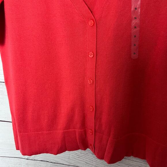 LOFT Short Sleeve Orange Sweater Size S - Picture 9 of 10